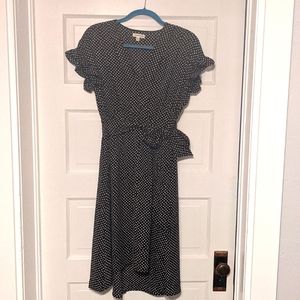 Dress black with small white details